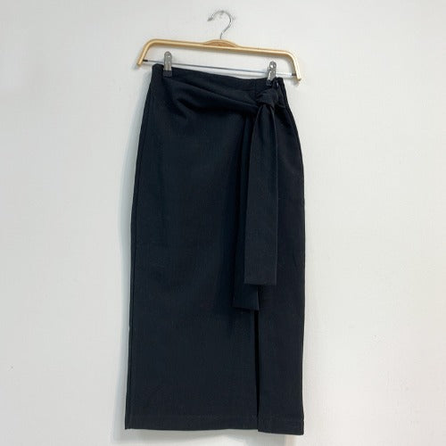 A-line Mid-length Slit High Waist Bag Hip Skirt