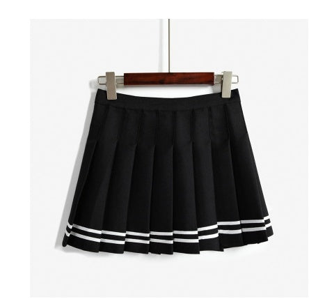 College Style Sweet And High-waist Pleated Skirt