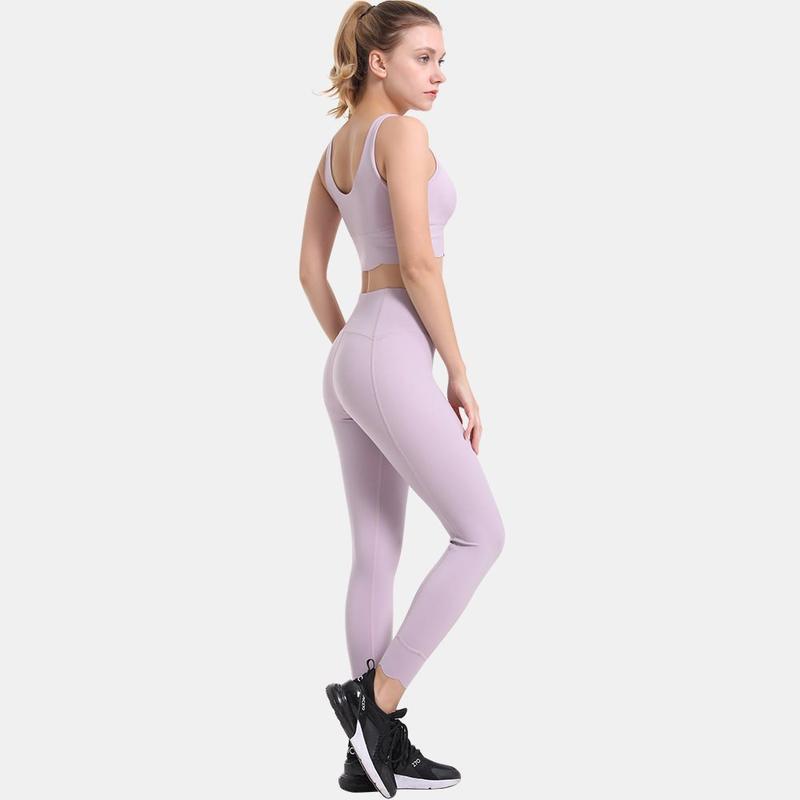 nude two-sided nylon fitness suit