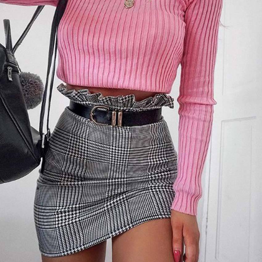 Ruffled high waist skirt