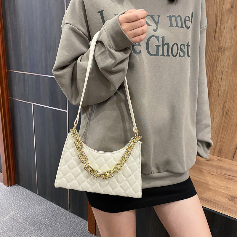 One Shoulder Armpit Bag Casual Chain Portable Baguette Bag