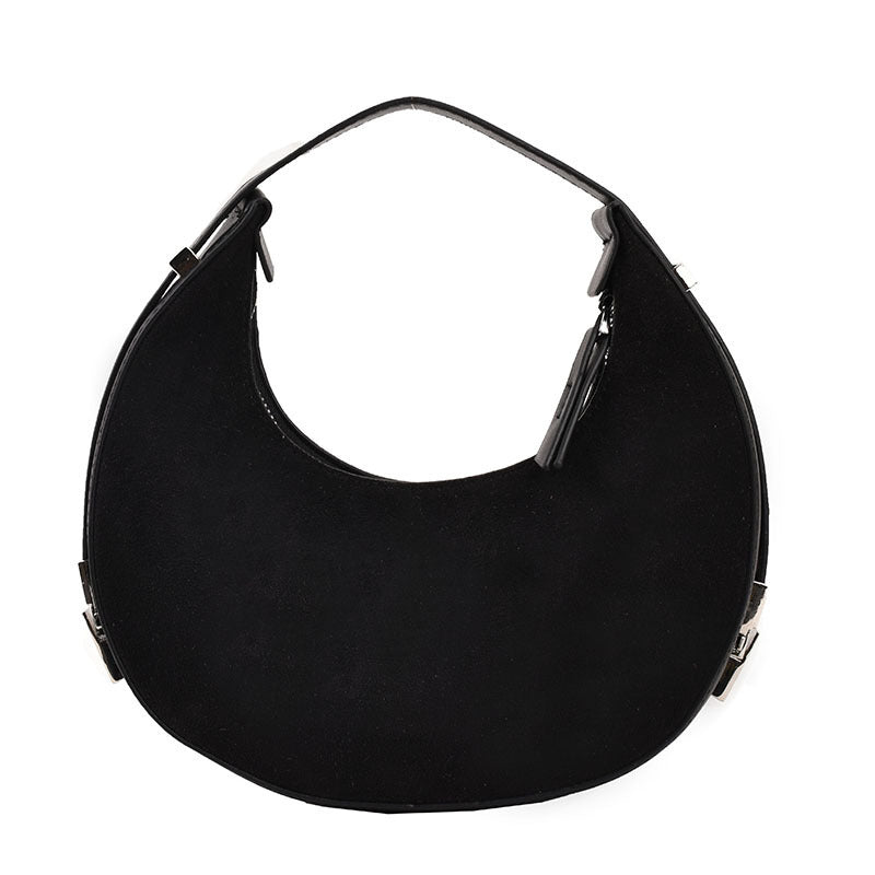 All-match Crescent Armpit Tide Textured Handbag