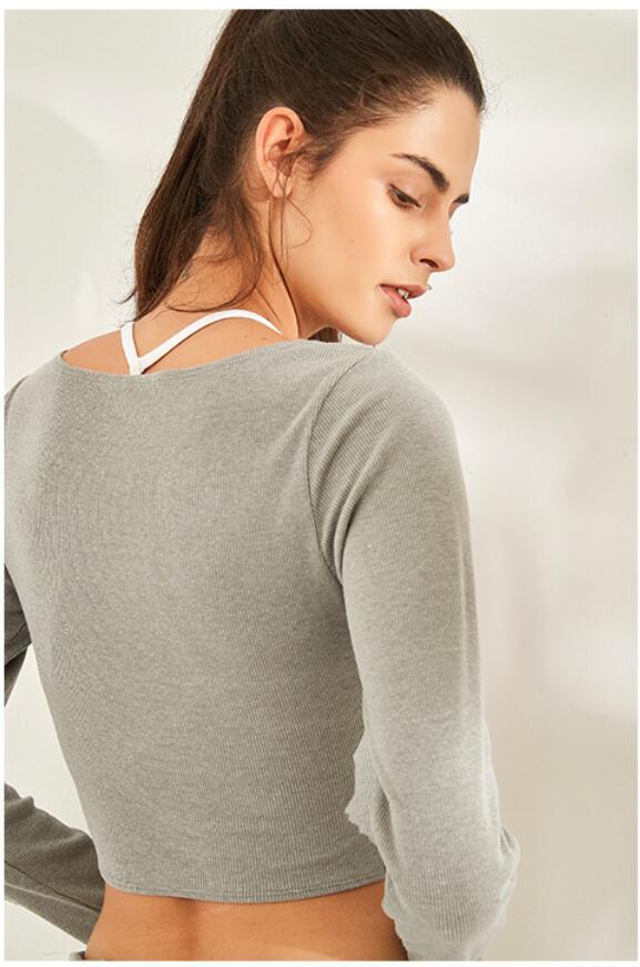 V-neck breathable sports long-sleeved quick-drying clothes