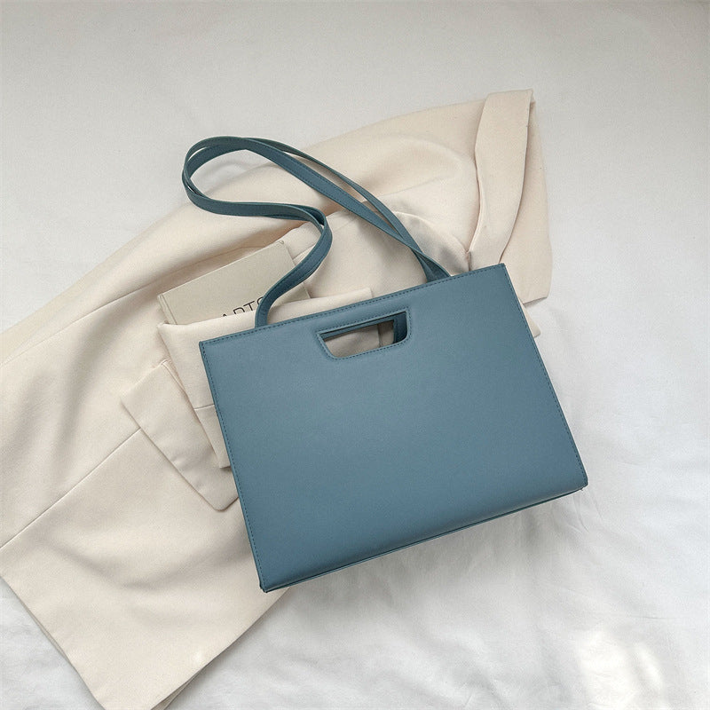 Fashion Casual Solid Color Crossbody Retro Tote Bag