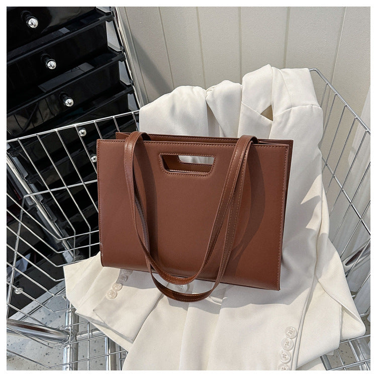 Fashion Casual Solid Color Crossbody Retro Tote Bag