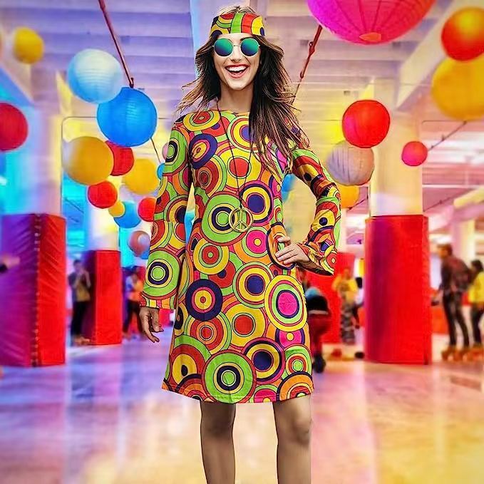 Vintage Hippie Clothing Print Women Dress