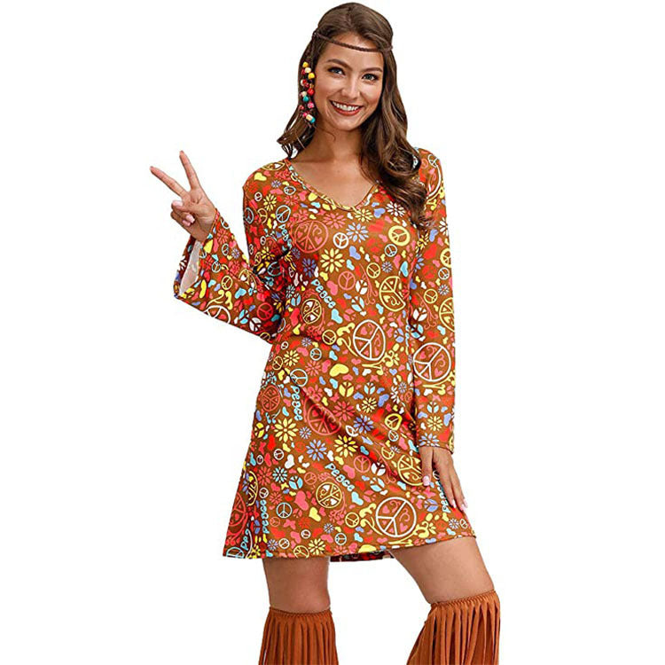 Hippie Clothing Print Dress Women