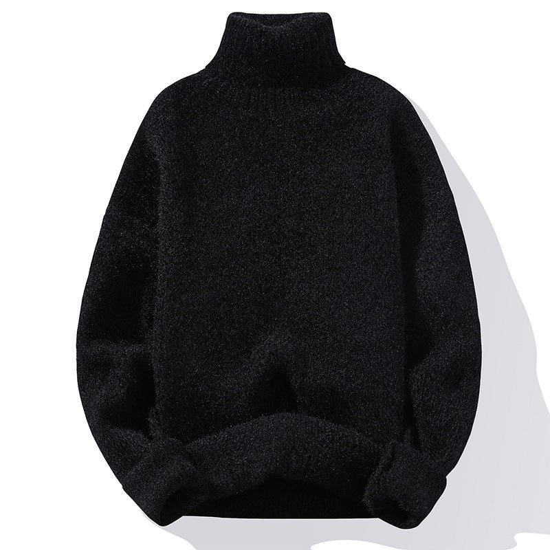 Autumn And Winter Thickened Mink-like Wool Korean Style Trendy Solid Color Casual Turtleneck Knitwear Sweater